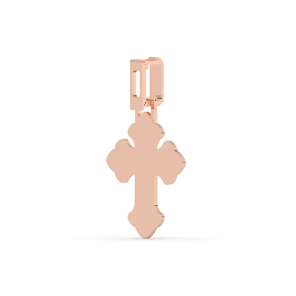 Elegant Diamond Curved Cross Pendant