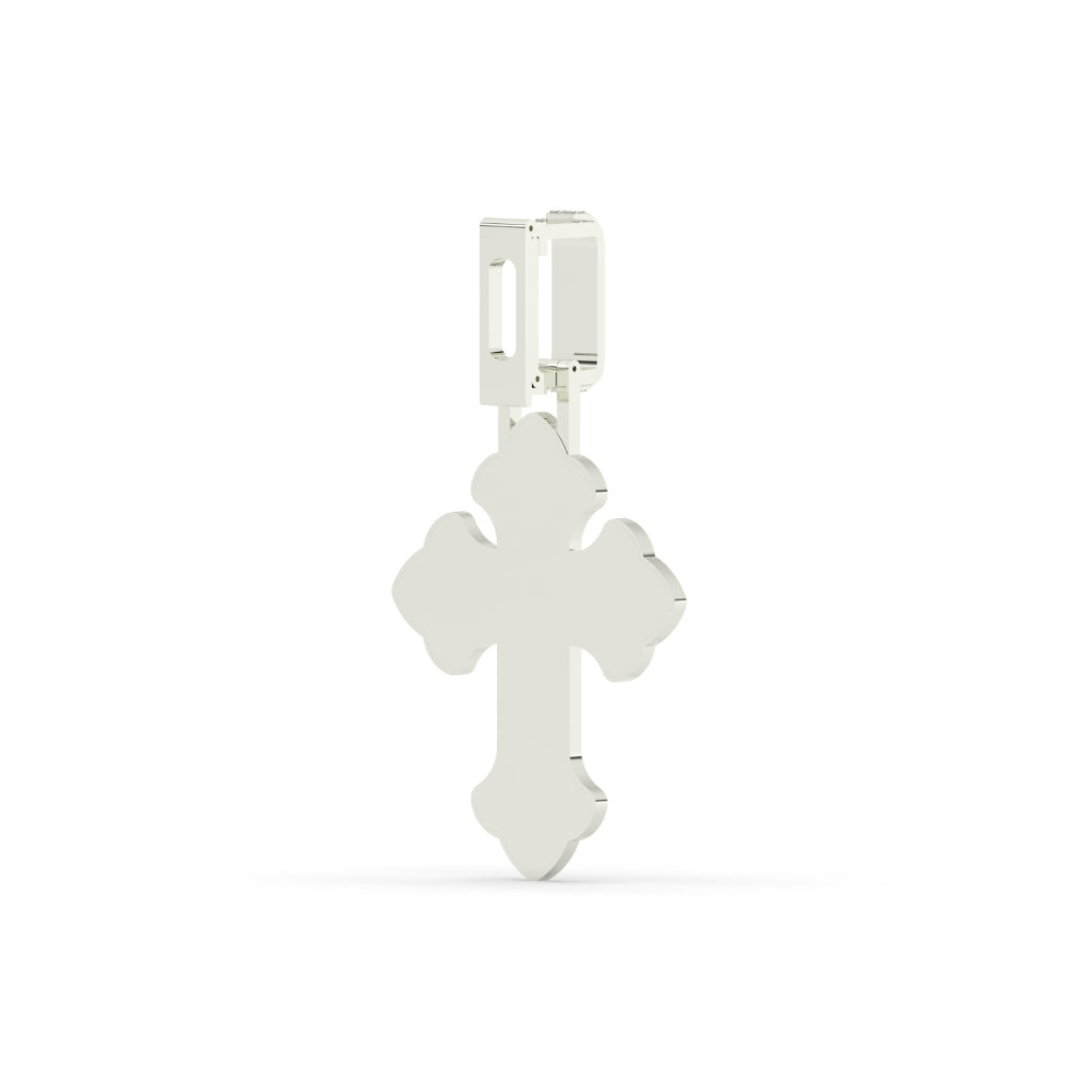 Elegant Diamond Curved Cross Pendant