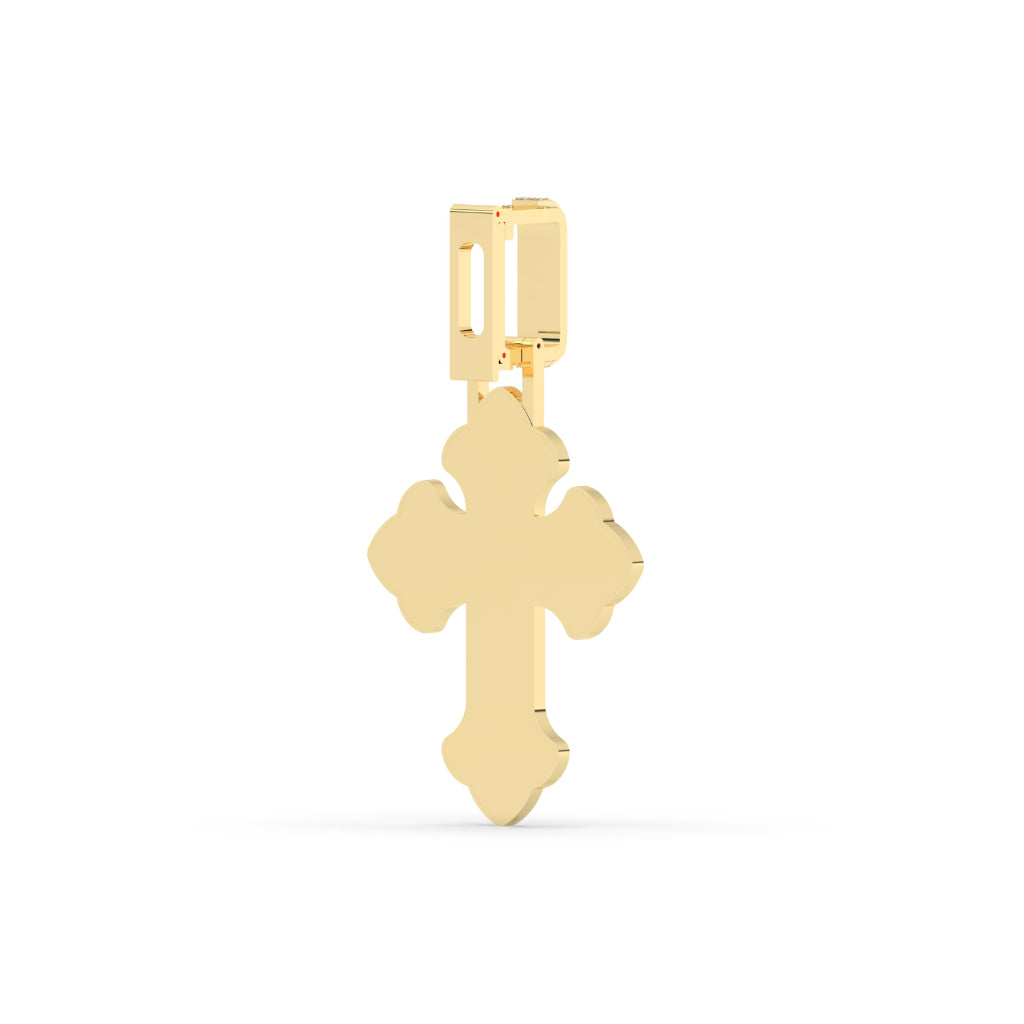 Elegant Diamond Curved Cross Pendant