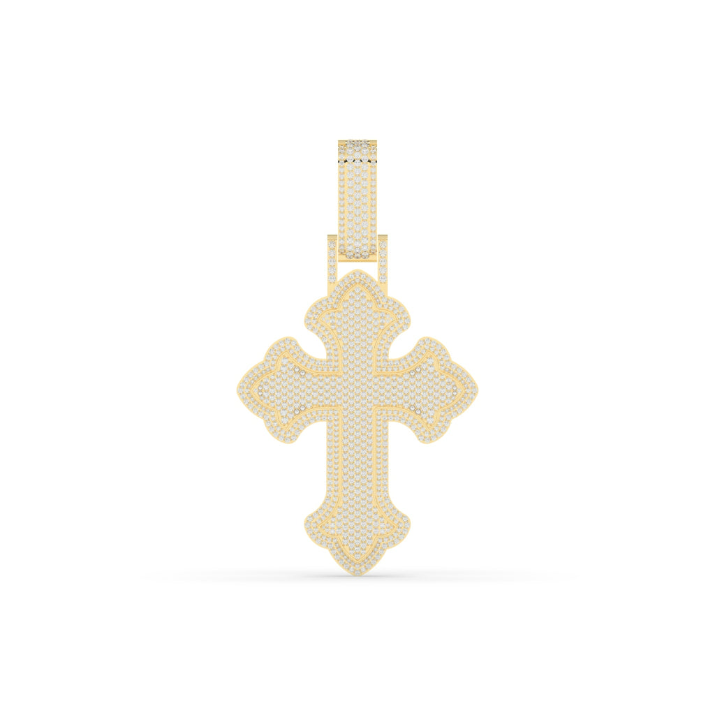 Elegant Diamond Curved Cross Pendant