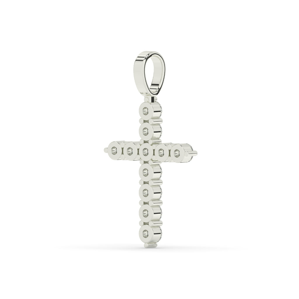 Classic Round Diamond Cross Pendant