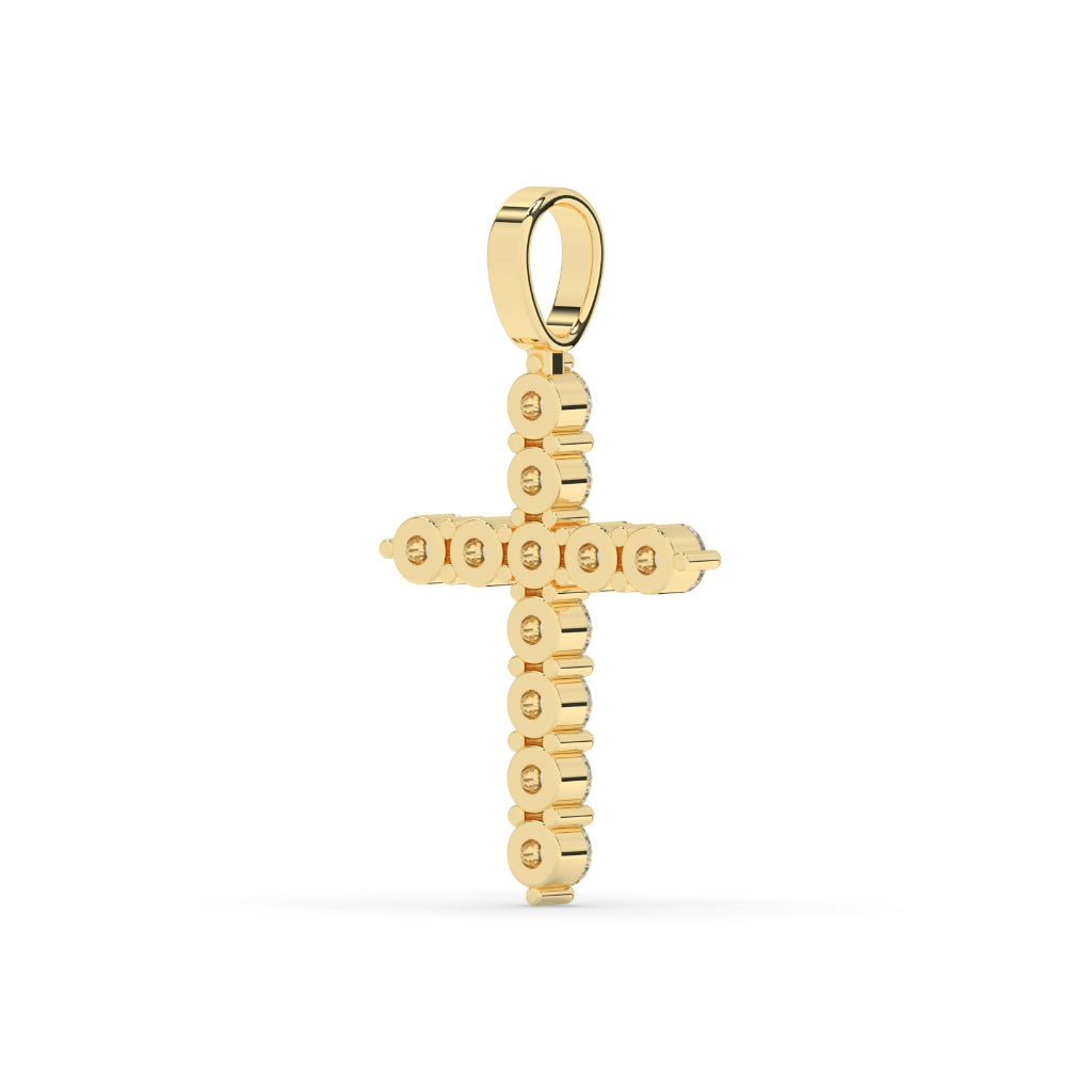 Classic Round Diamond Cross Pendant