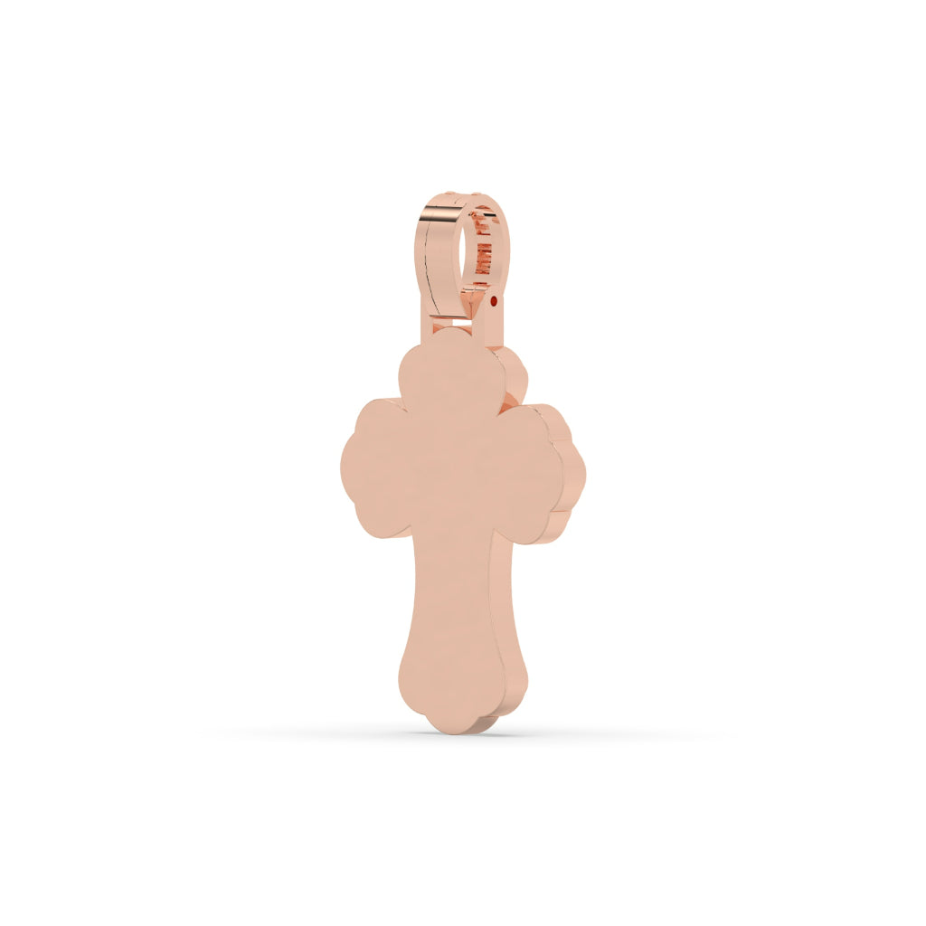 Baguette Diamond Curved Cross Pendant