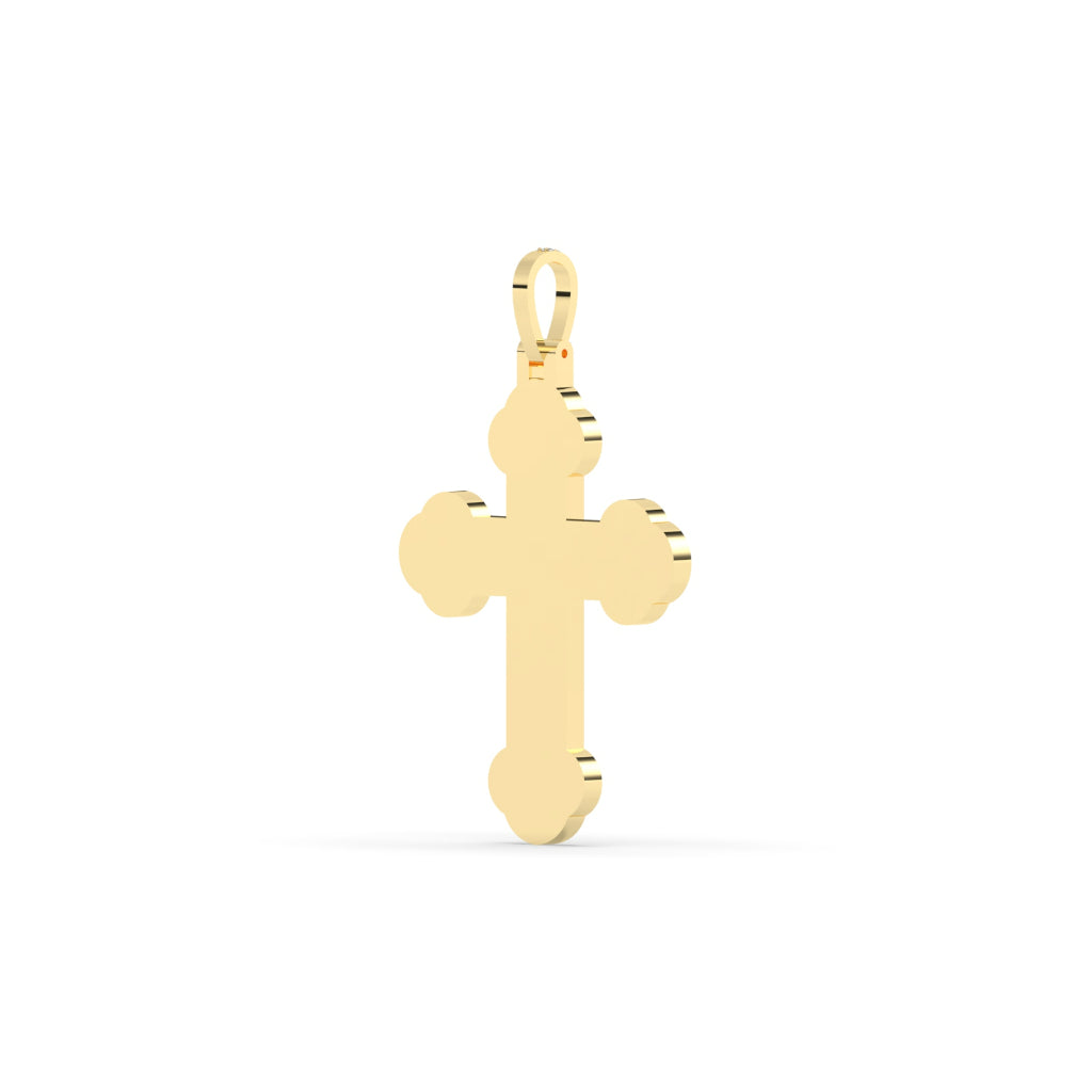 Pave Diamond Rounded Cross Pendant