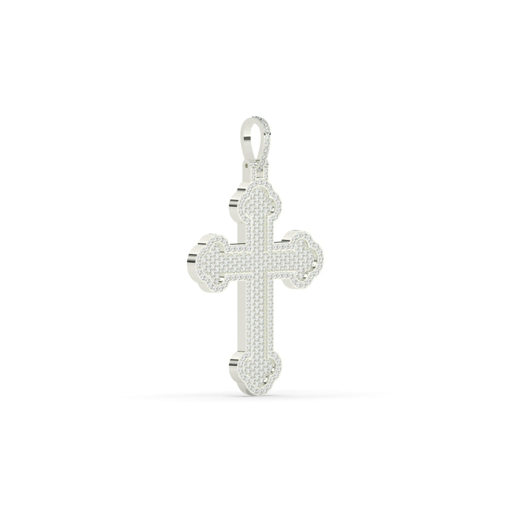 Pave Diamond Rounded Cross Pendant