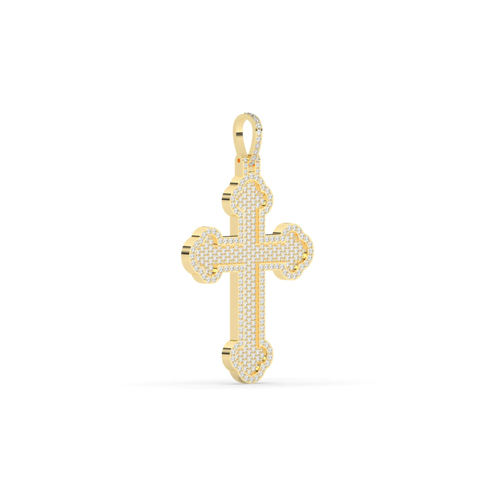 Pave Diamond Rounded Cross Pendant
