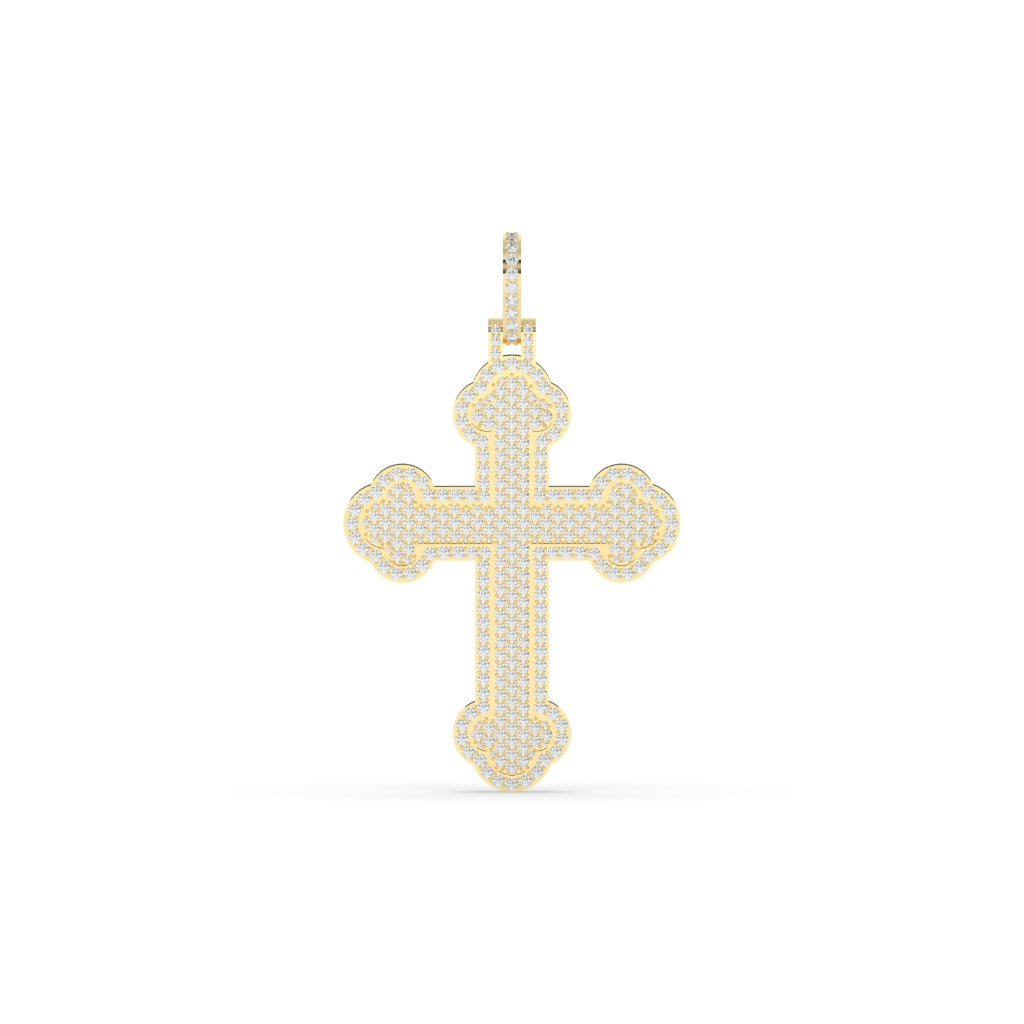 Pave Diamond Rounded Cross Pendant