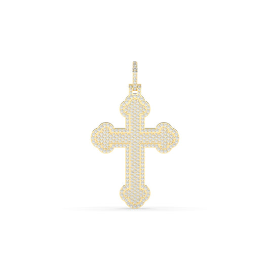 Pave Diamond Rounded Cross Pendant