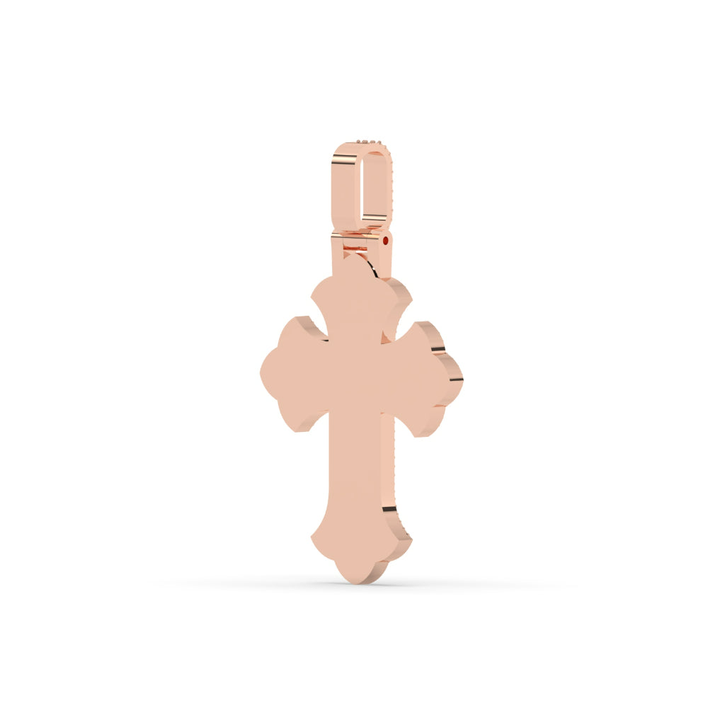 Rose Gold Outlined Cross Charm