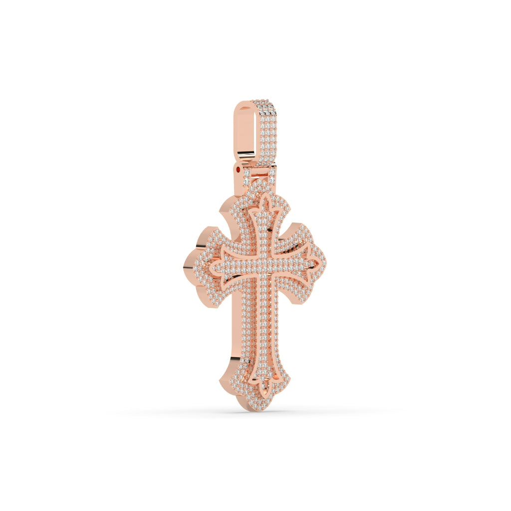 Rose Gold Outlined Cross Charm