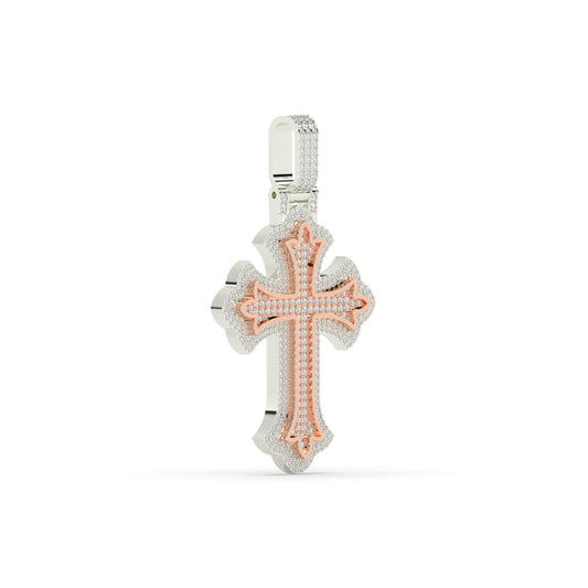 Rose Gold Outlined Cross Charm