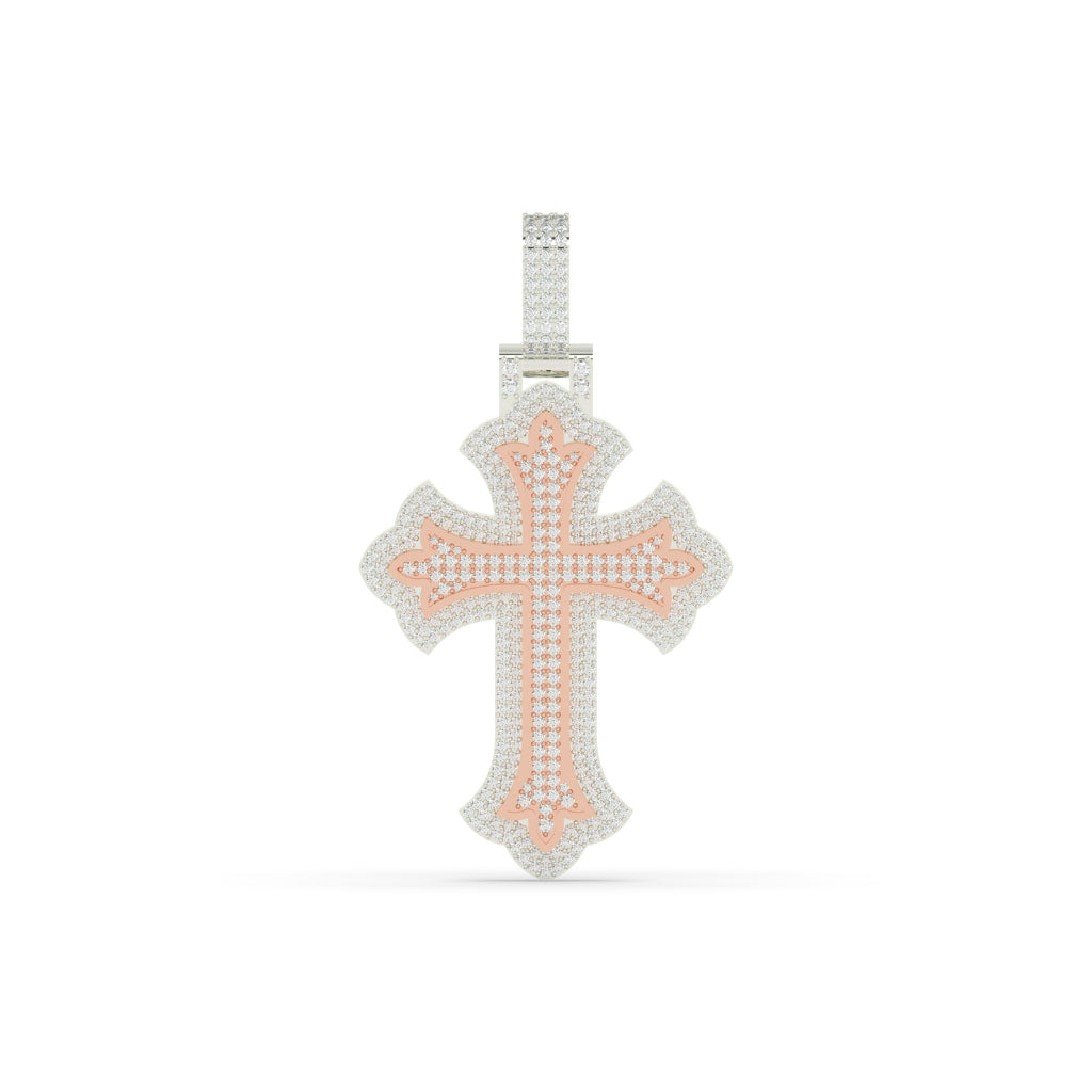 Rose Gold Outlined Cross Charm