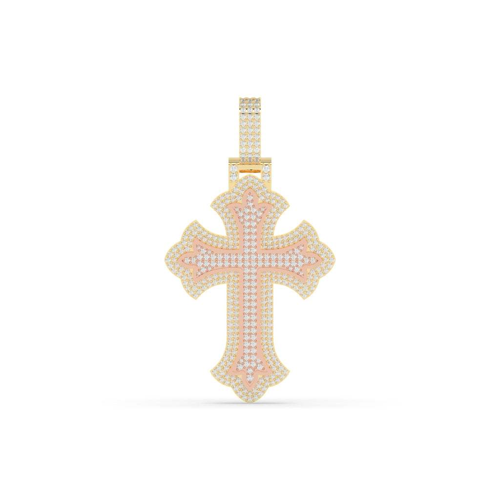 Rose Gold Outlined Cross Charm