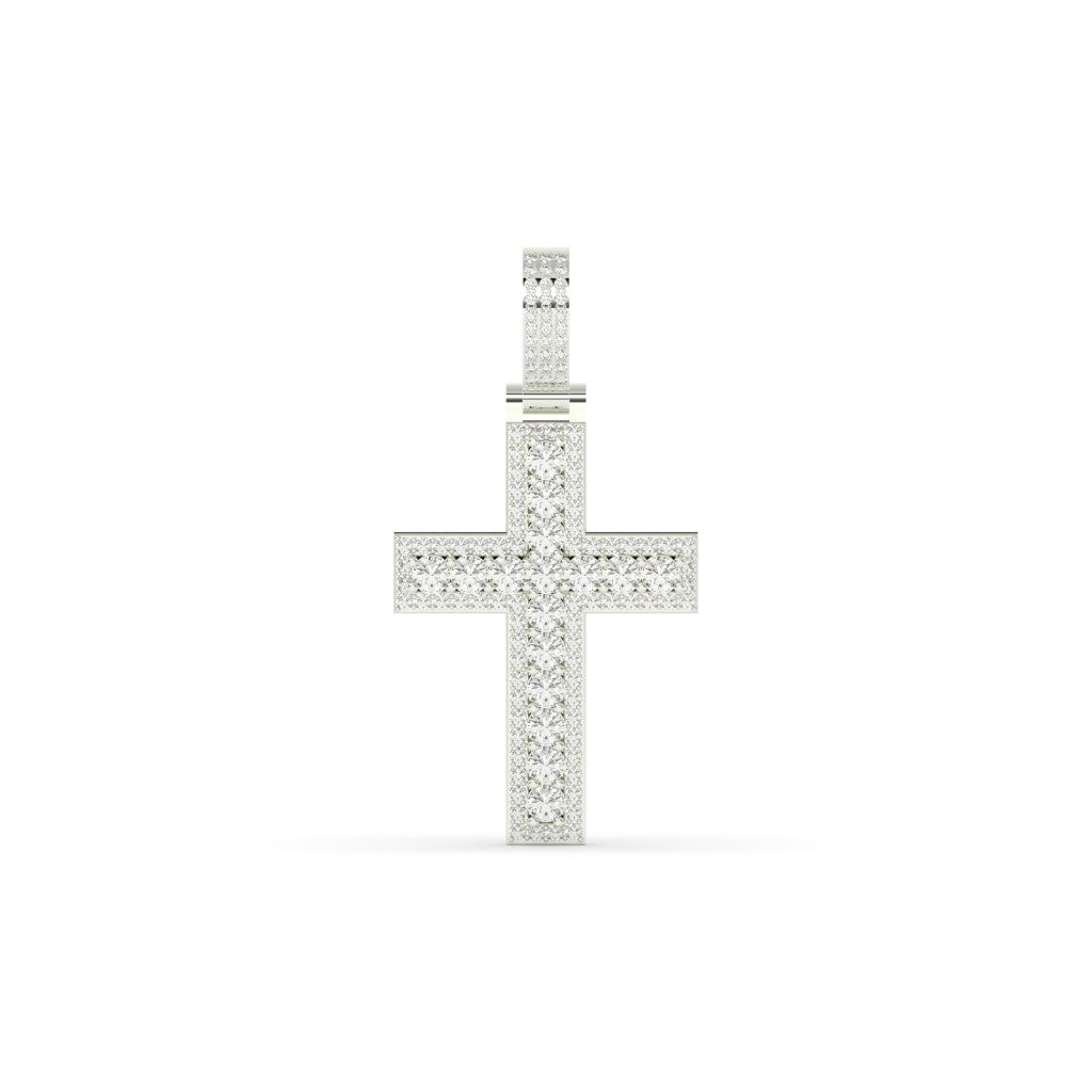 Radiant Round Diamond Cross Pendant