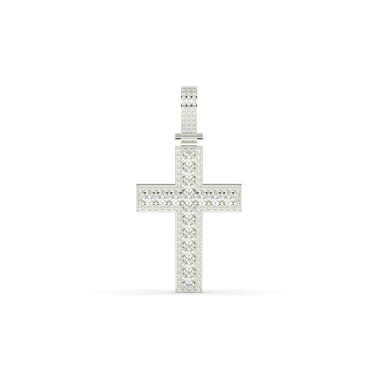 Radiant Round Diamond Cross Pendant