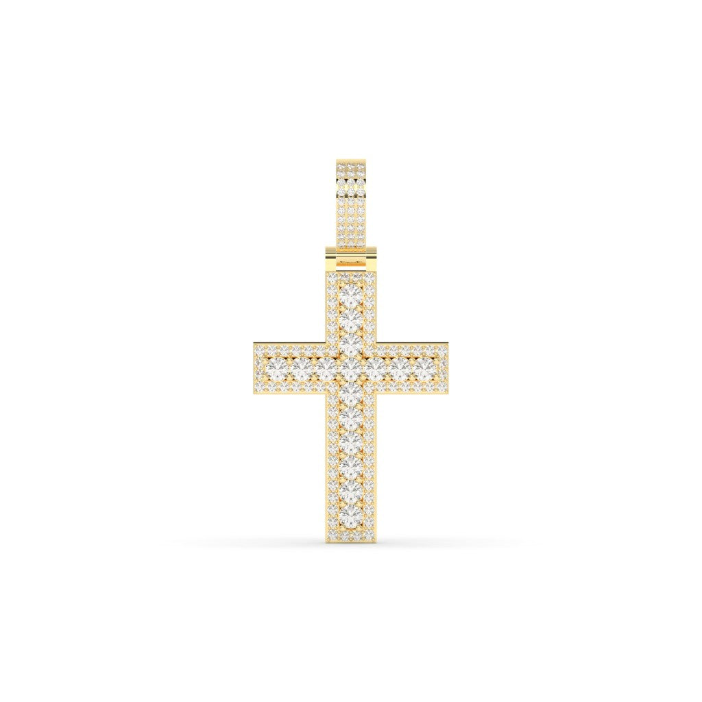 Radiant Round Diamond Cross Pendant
