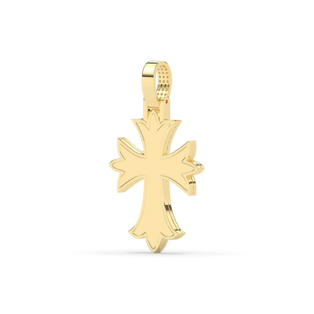 Baguette Gothic Diamond Cross Pendant
