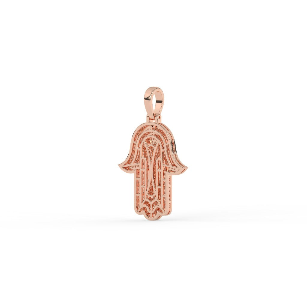 Iced Hamsa Hand Protection Pendant