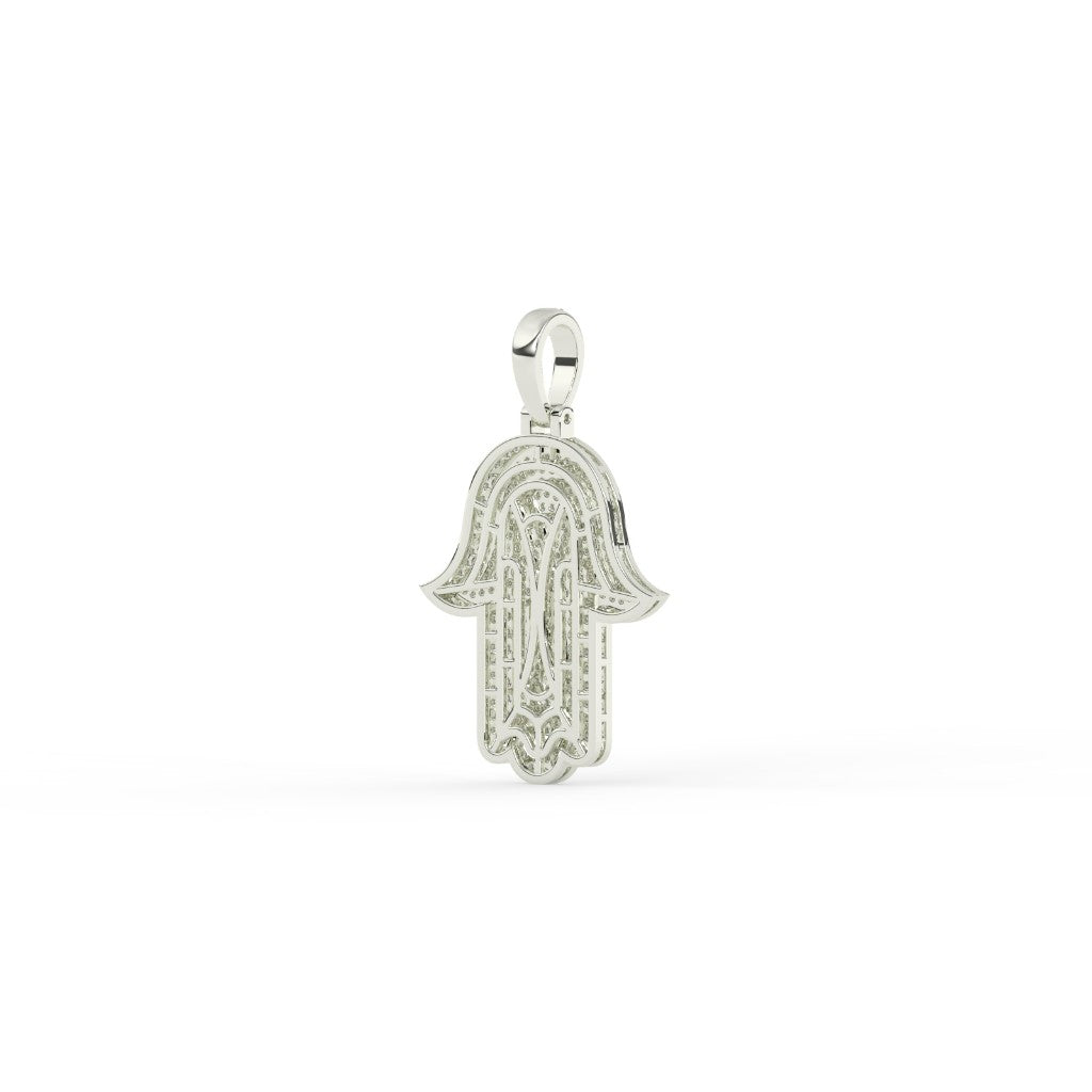 Iced Hamsa Hand Protection Pendant