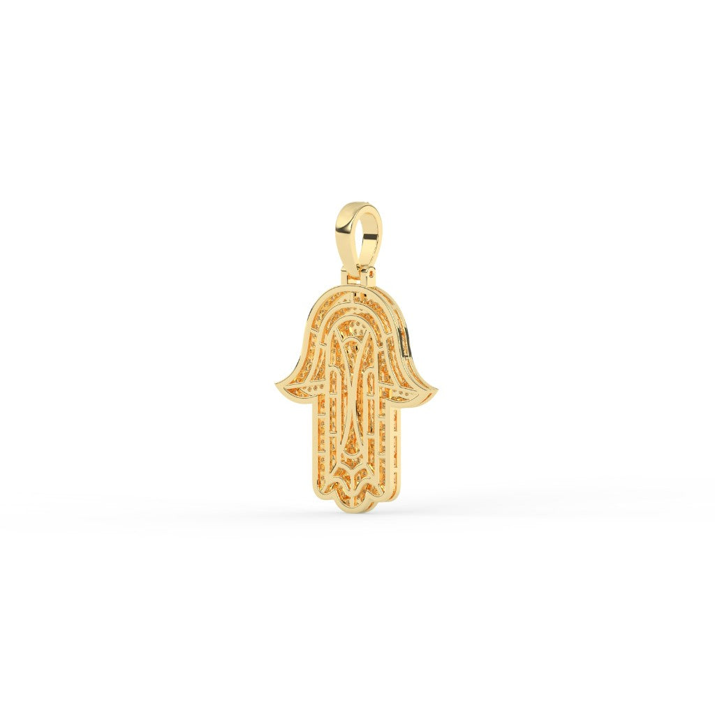 Iced Hamsa Hand Protection Pendant