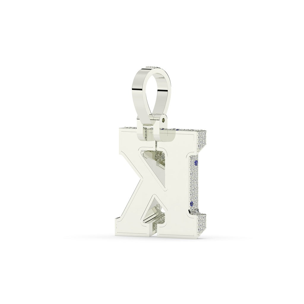 K Letter Iced Diamond Pendant