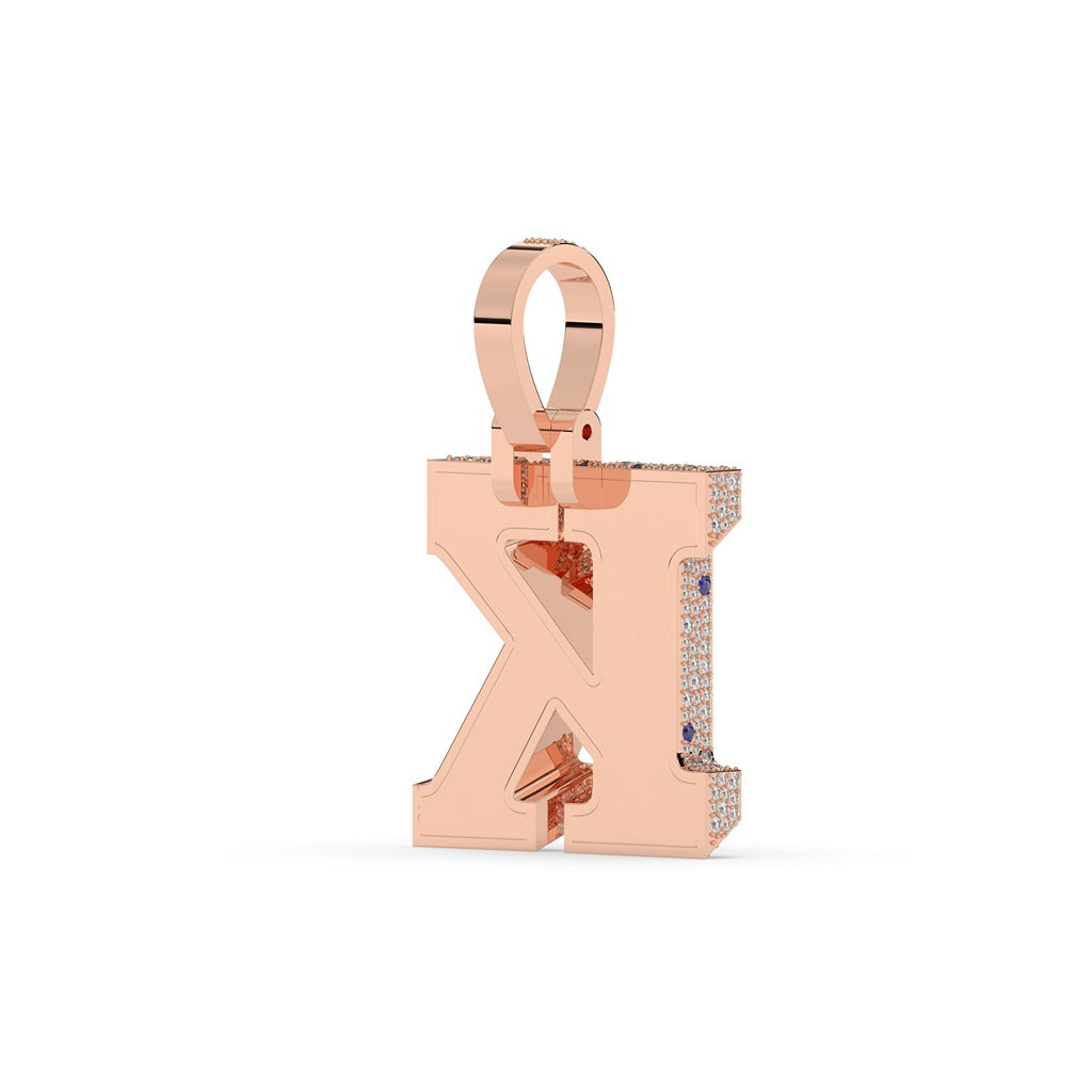K Letter Iced Diamond Pendant