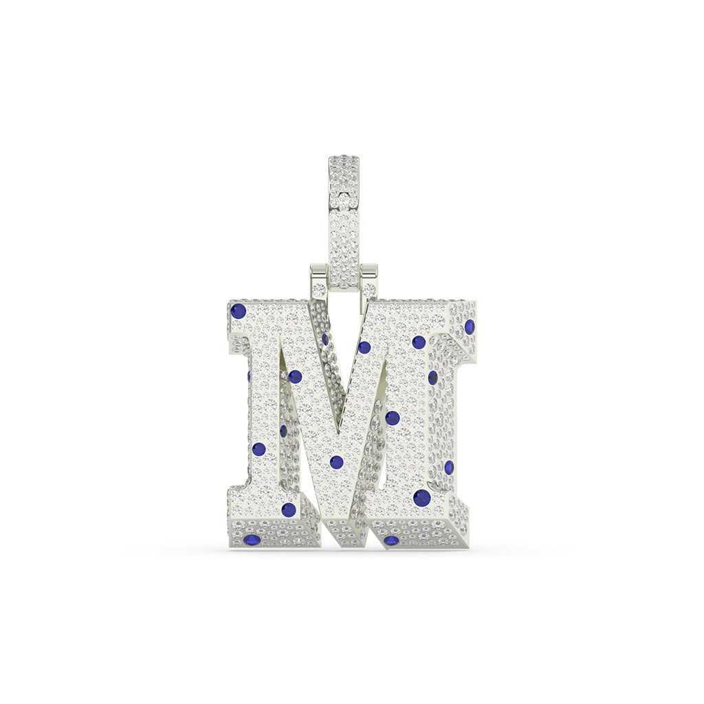 Majestic M Blue Iced Pendant