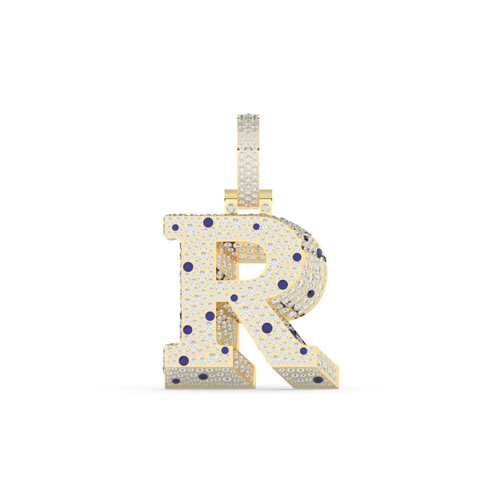 Radiant R Blue Diamond Pendant