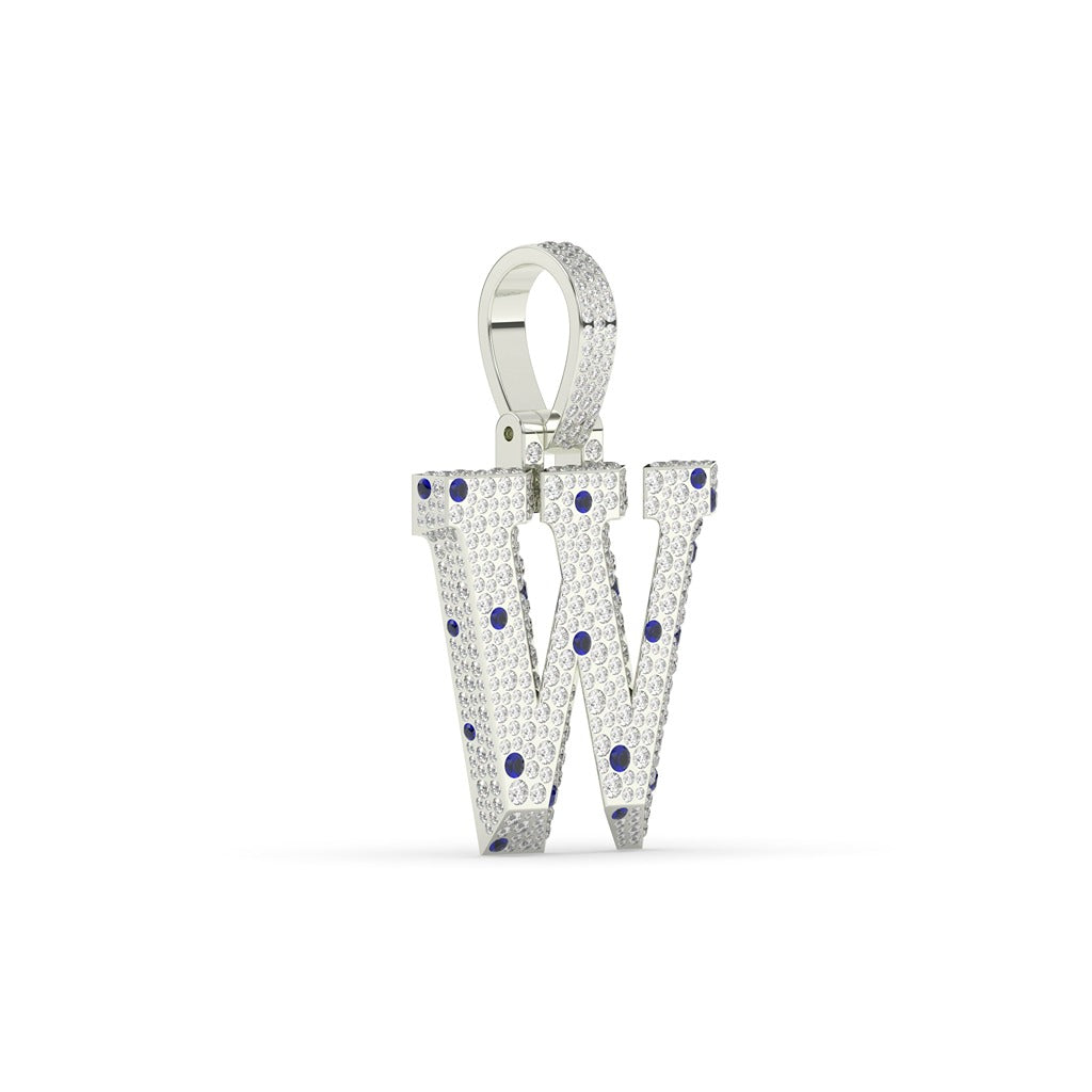Winning W Blue Diamond Pendant