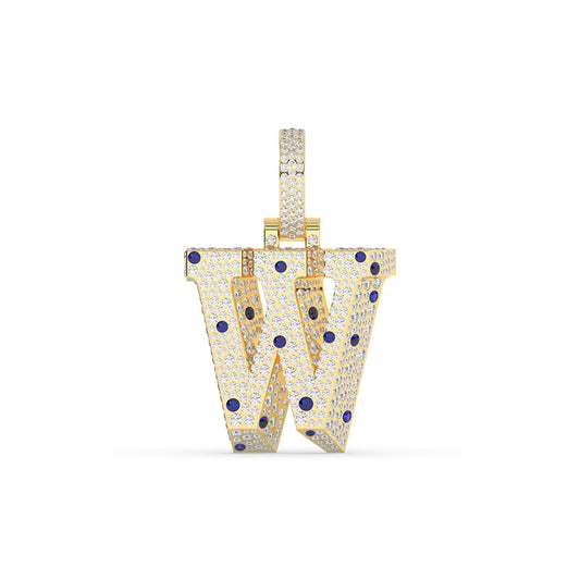 Winning W Blue Diamond Pendant