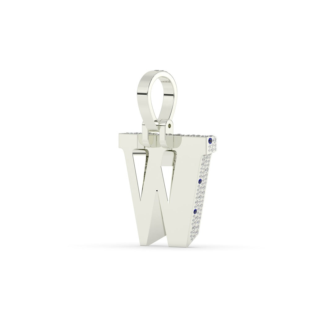 Winning W Blue Diamond Pendant