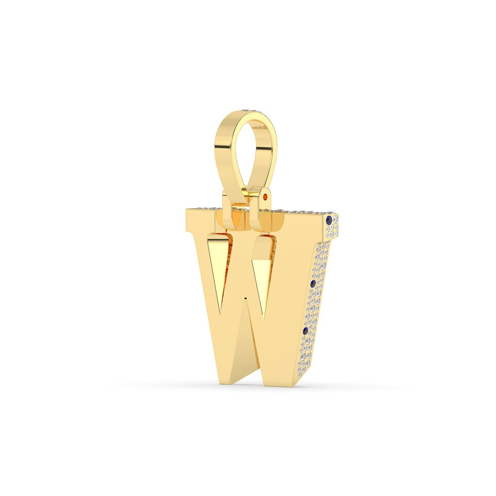 Winning W Blue Diamond Pendant