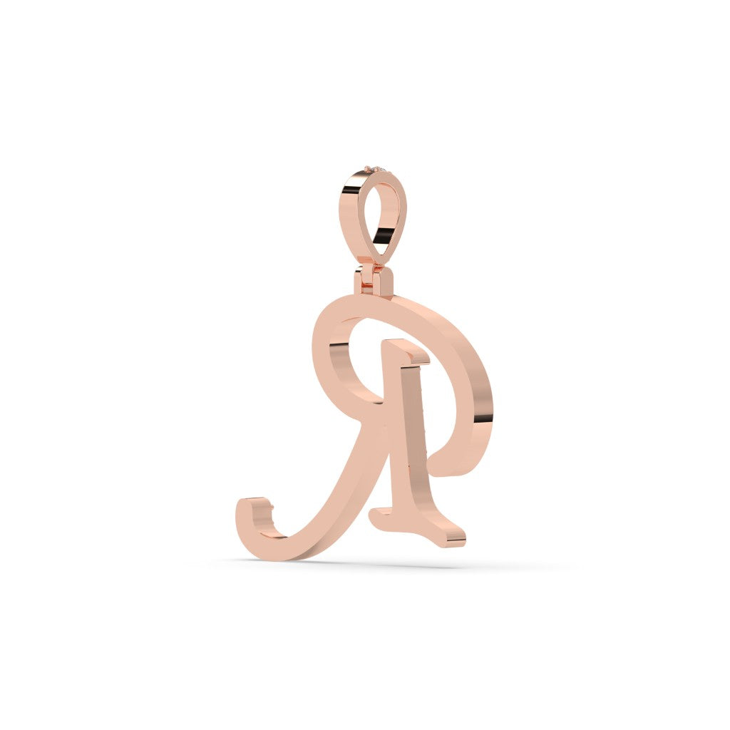 Elegant Diamond R Letter Pendant