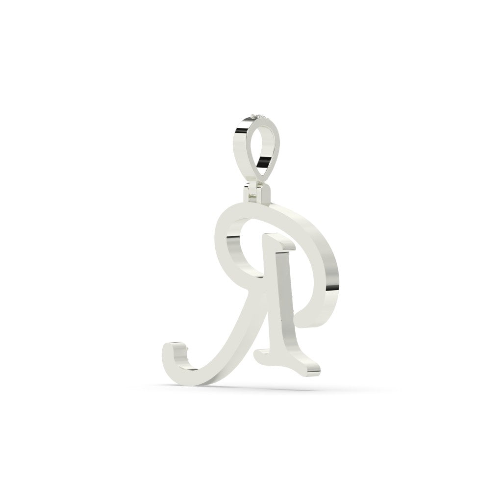 Elegant Diamond R Letter Pendant