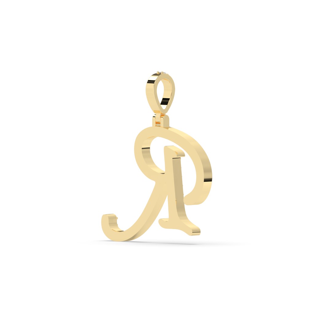 Elegant Diamond R Letter Pendant