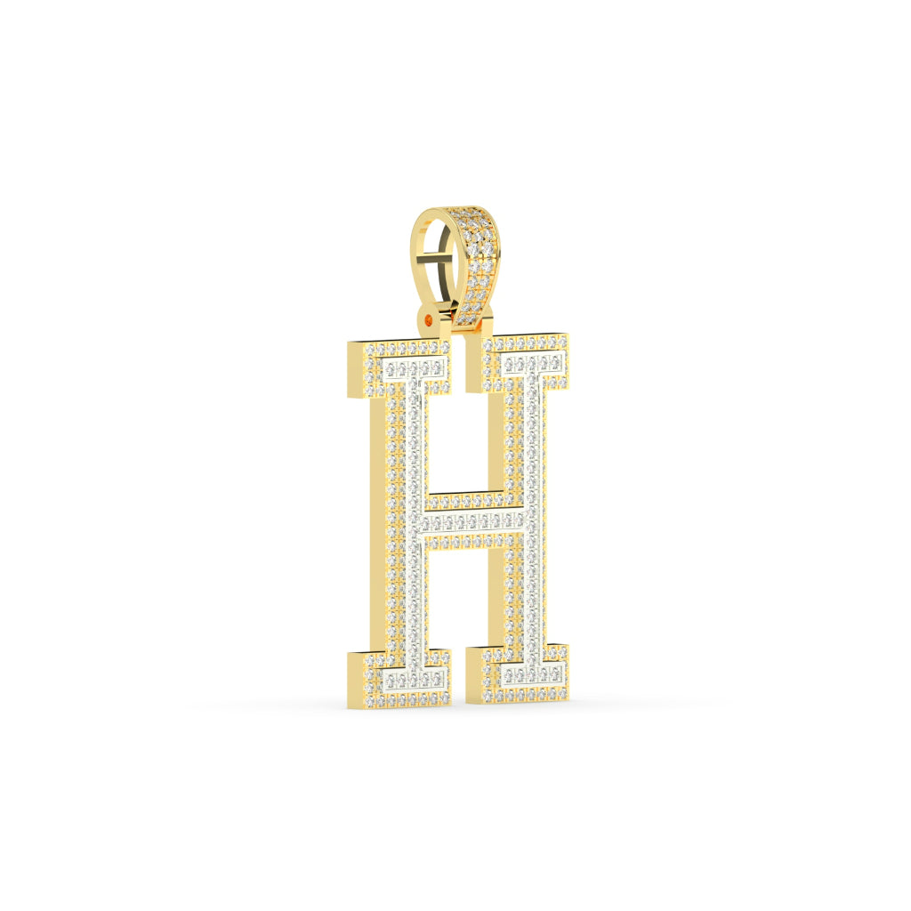 Gleaming Gold H Diamond Pendant