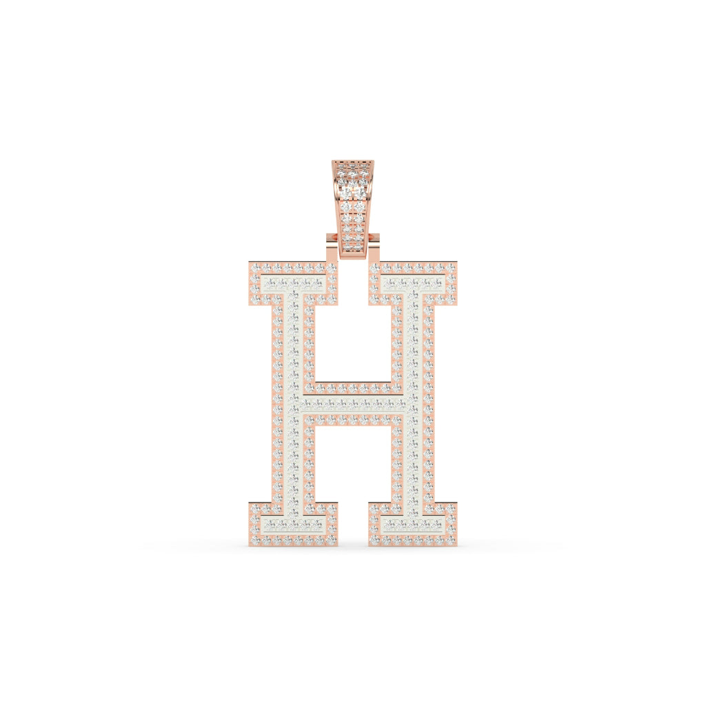 Gleaming Gold H Diamond Pendant