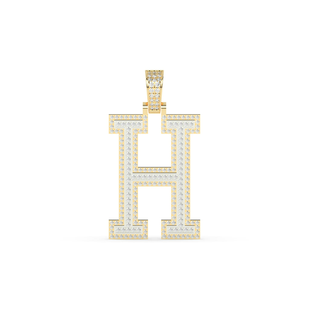 Gleaming Gold H Diamond Pendant
