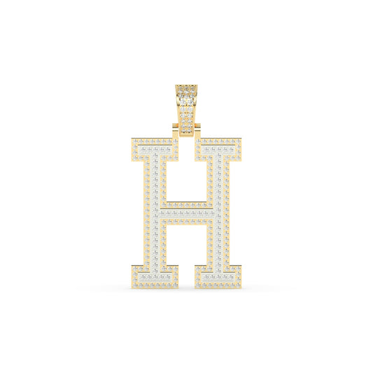 Gleaming Gold H Diamond Pendant