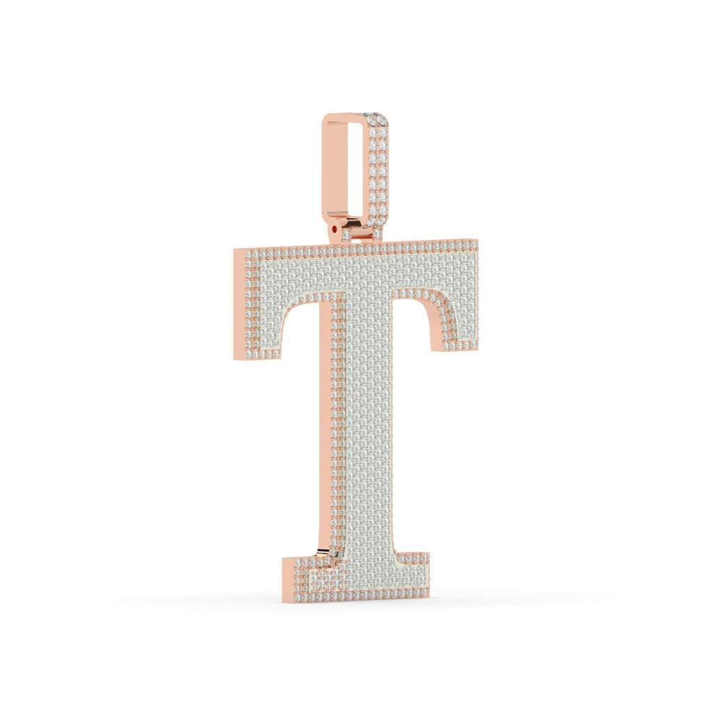 Bold Diamond T Initial Necklace