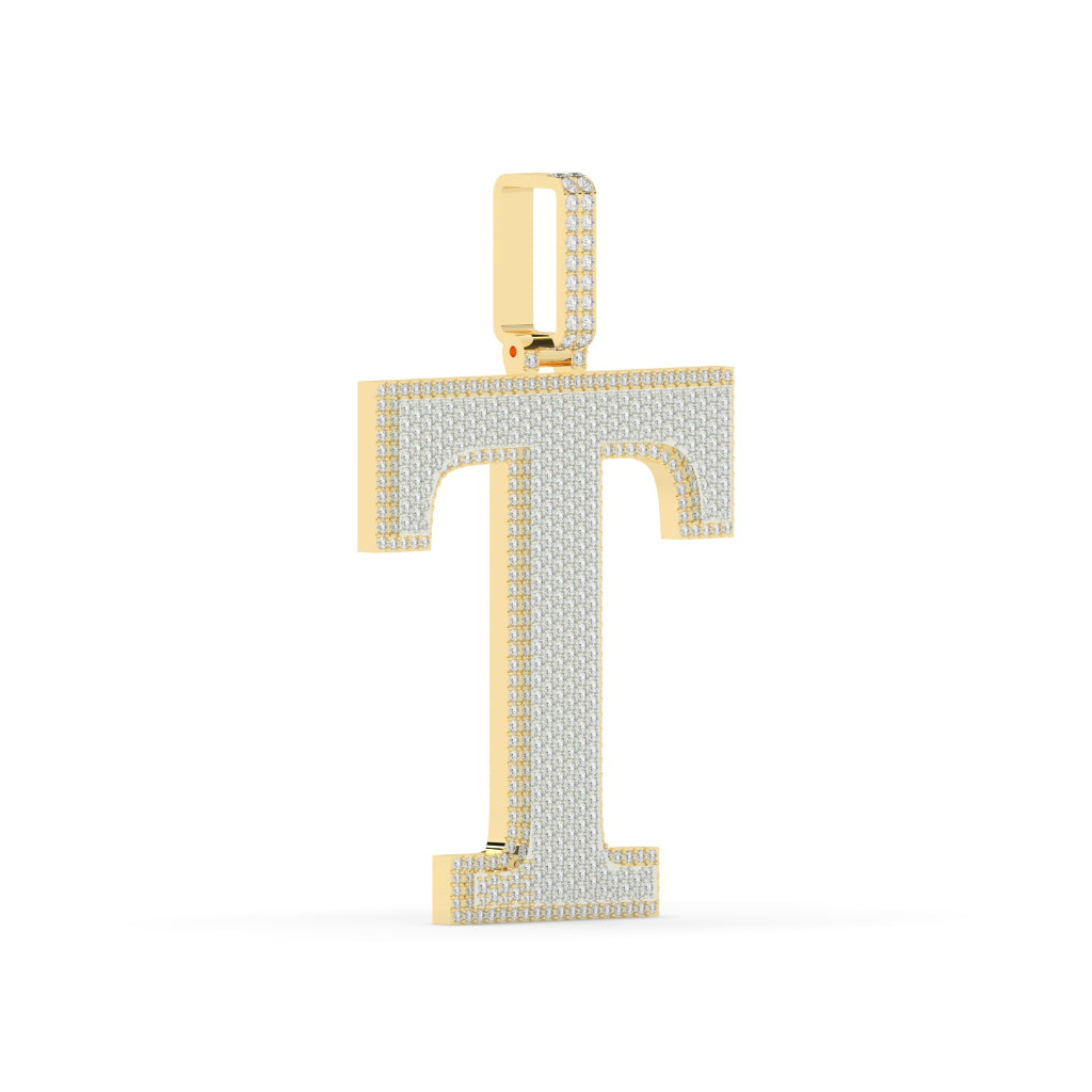 Bold Diamond T Initial Necklace