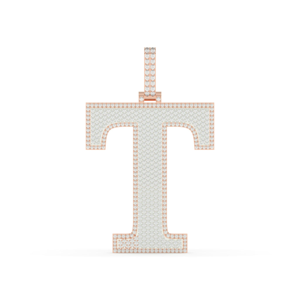 Bold Diamond T Initial Necklace