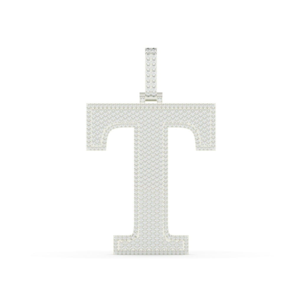 Bold Diamond T Initial Necklace