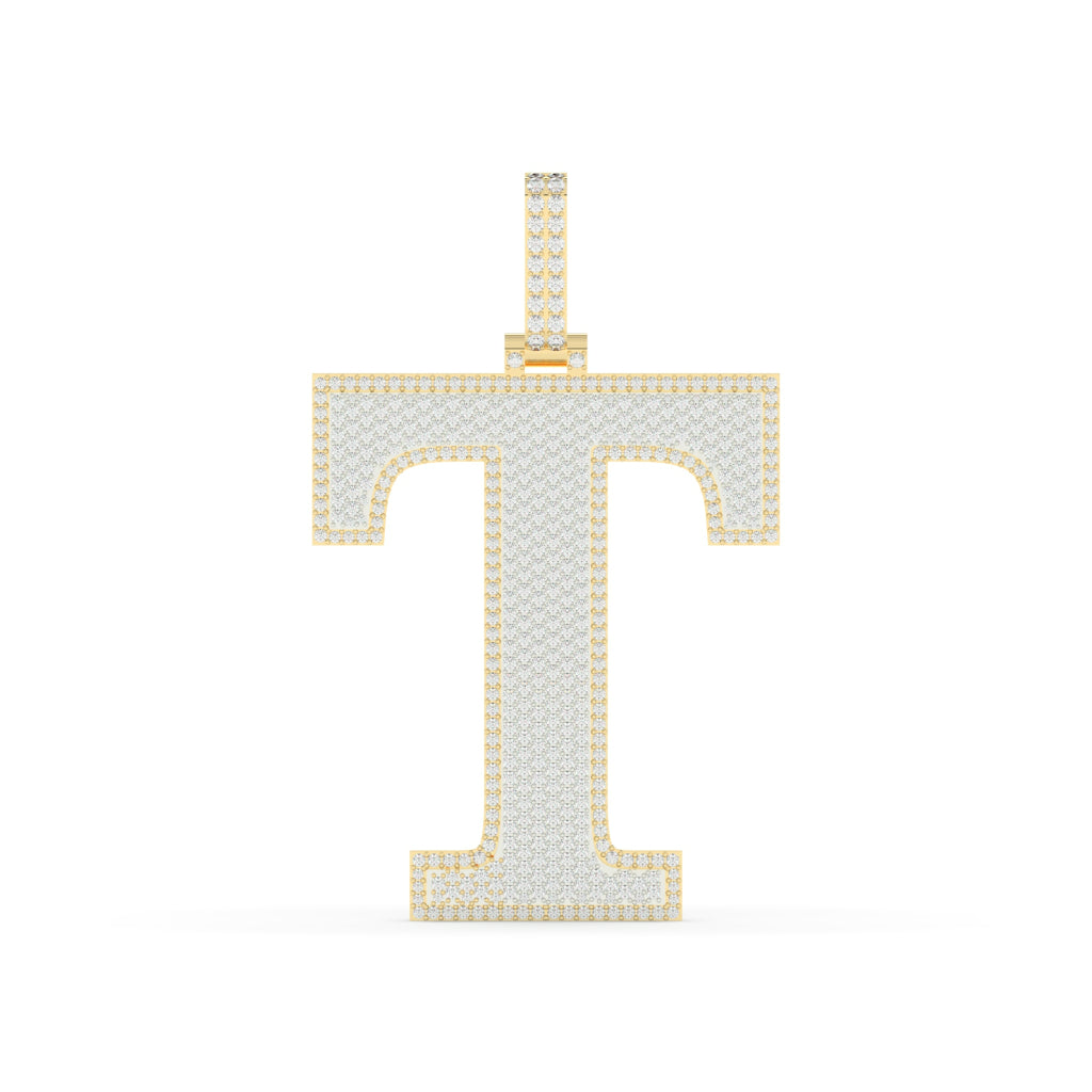Bold Diamond T Initial Necklace