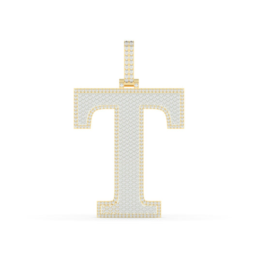 Bold Diamond T Initial Necklace
