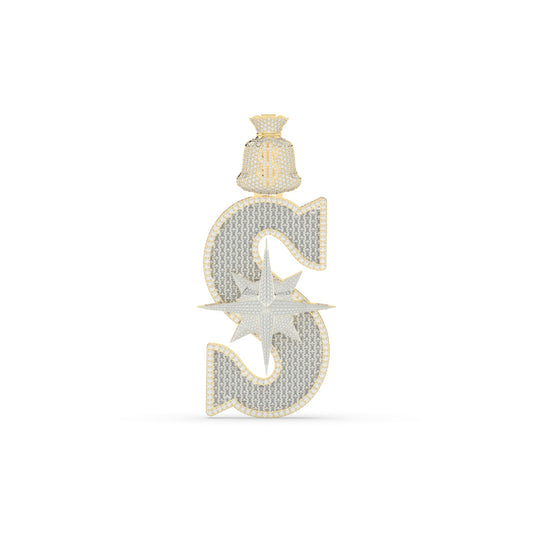 Iced Out Dollar Star Pendant