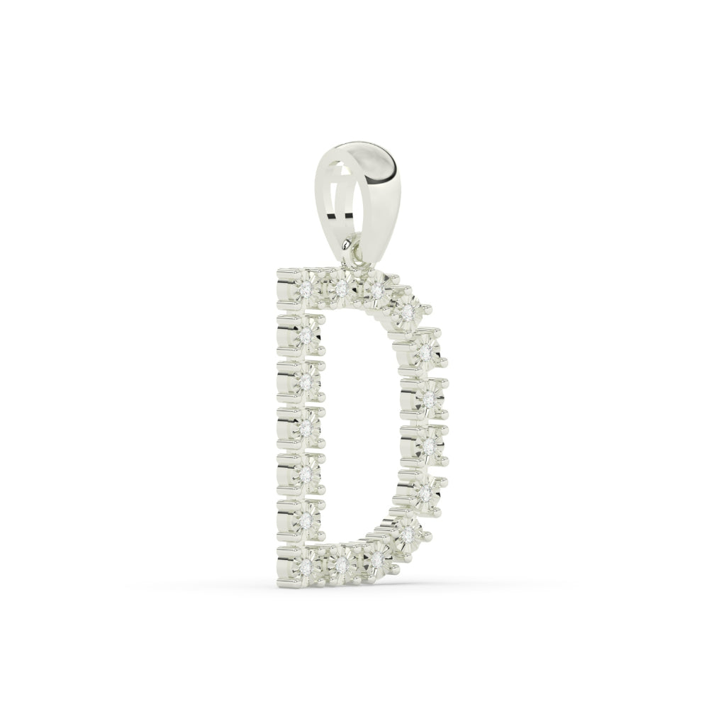 Delicate D Alphabet Diamond Necklace