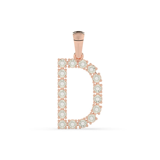 Delicate D Alphabet Diamond Necklace
