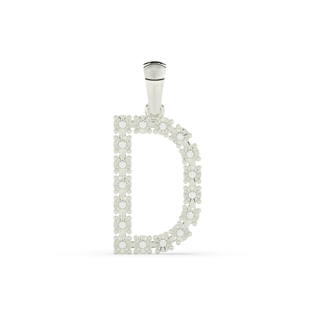 Delicate D Alphabet Diamond Necklace