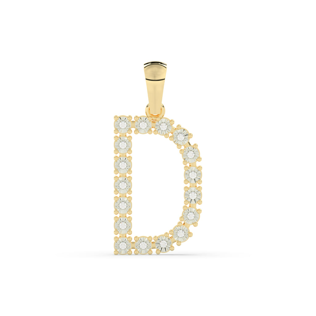 Delicate D Alphabet Diamond Necklace